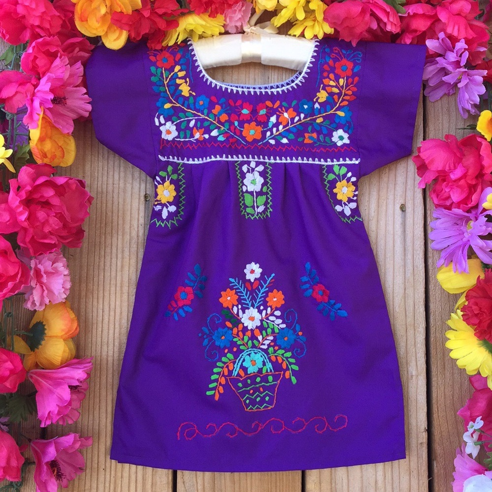 Mexican embroidered purple dresses size 2T